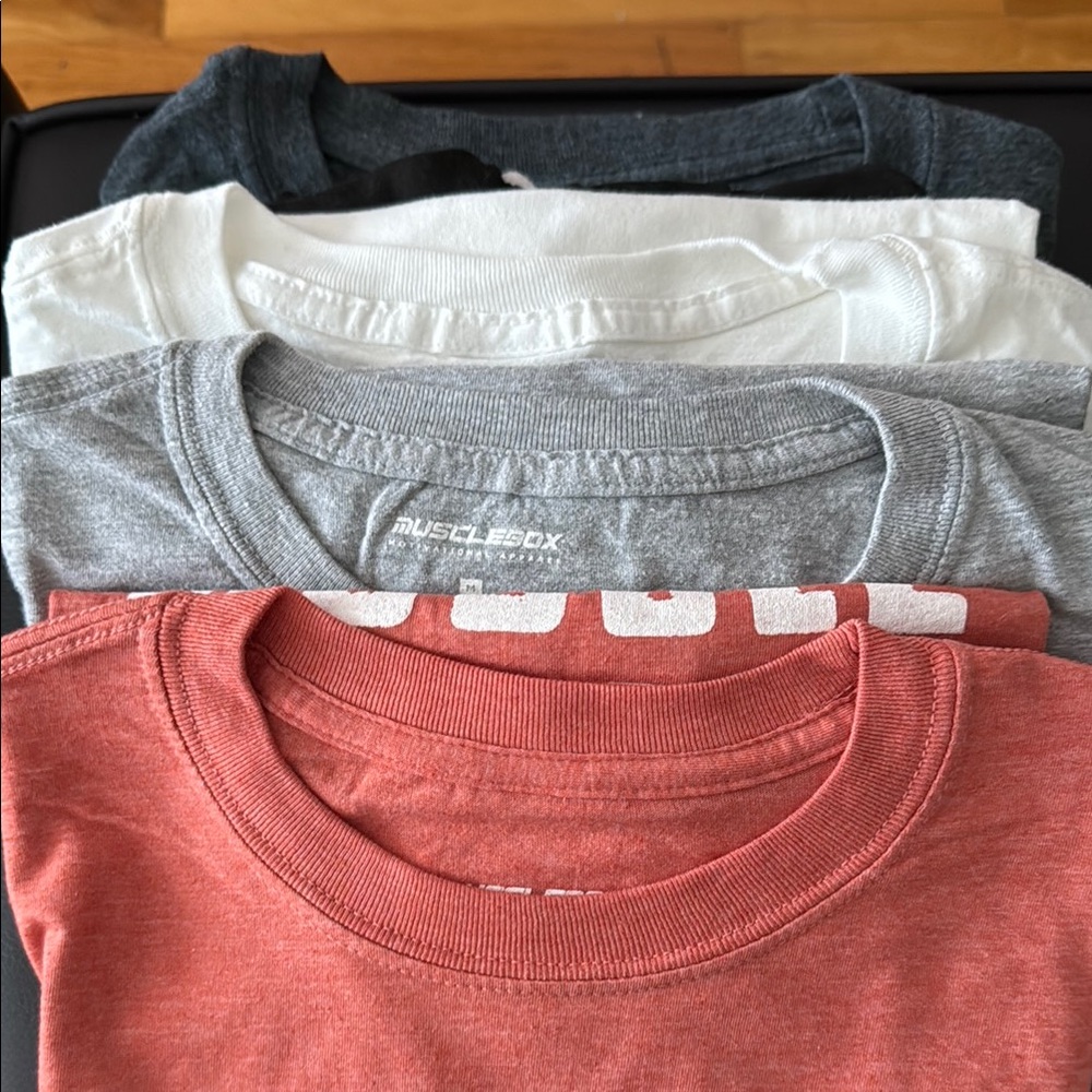 Men's Short Sleeve Tees - Red, Gray, White